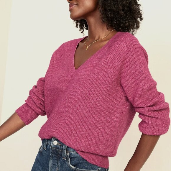 Fandango Pink Loose and Soft V-neck Pullover Sweater - Picture 10 of 10
